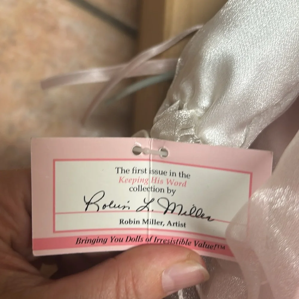 Charming Blonde Doll with Pink and White Dress - Picture 6 of 7